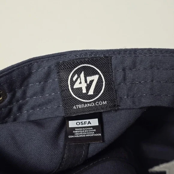 Lightning Bolt Hat Cap Men's Blue Gray Strap Back Adjustable Baseball - Picture 5 of 10